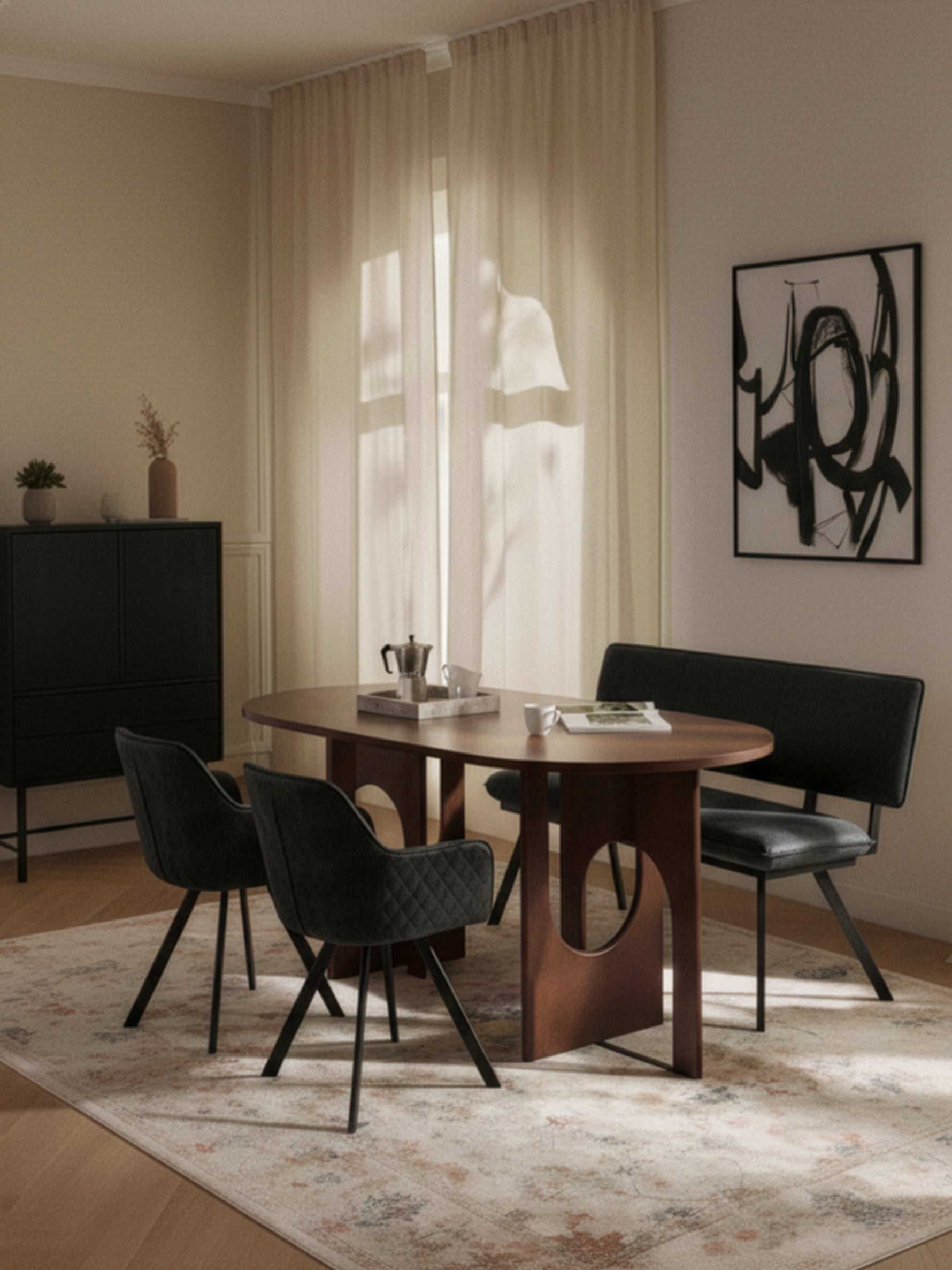 B-Ware Sitzbank JUNA, Anthrazit, 140cm | praktisch & modern | B&D home