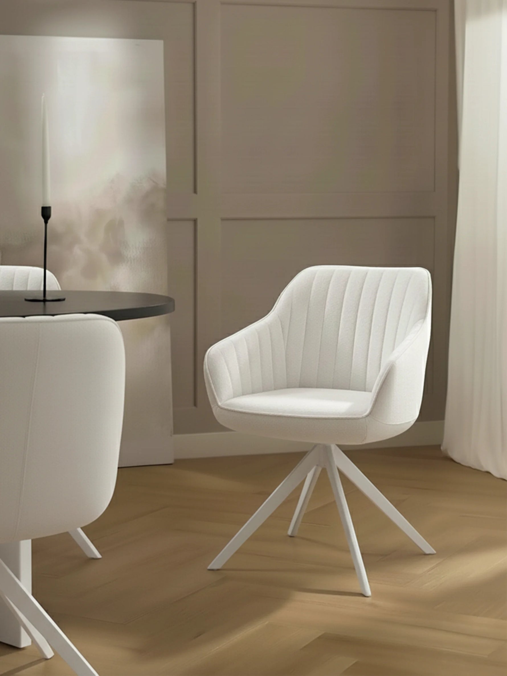 Esszimmerstuhl ARVIT – Drehbarer Stuhl mit Armlehnen & Cord oder Wildlederoptik | B&D home