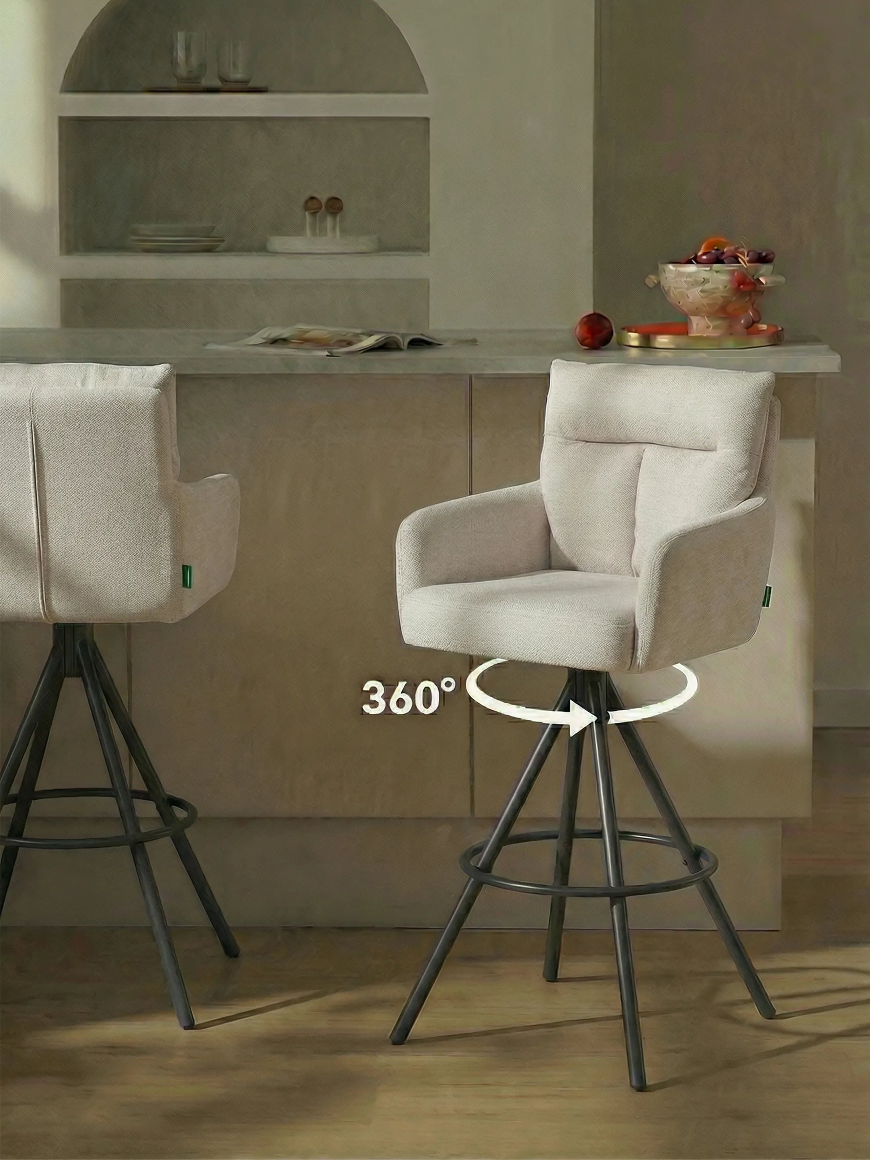 Leo 2er-Set - Premium Barhocker mit Drehfunktion