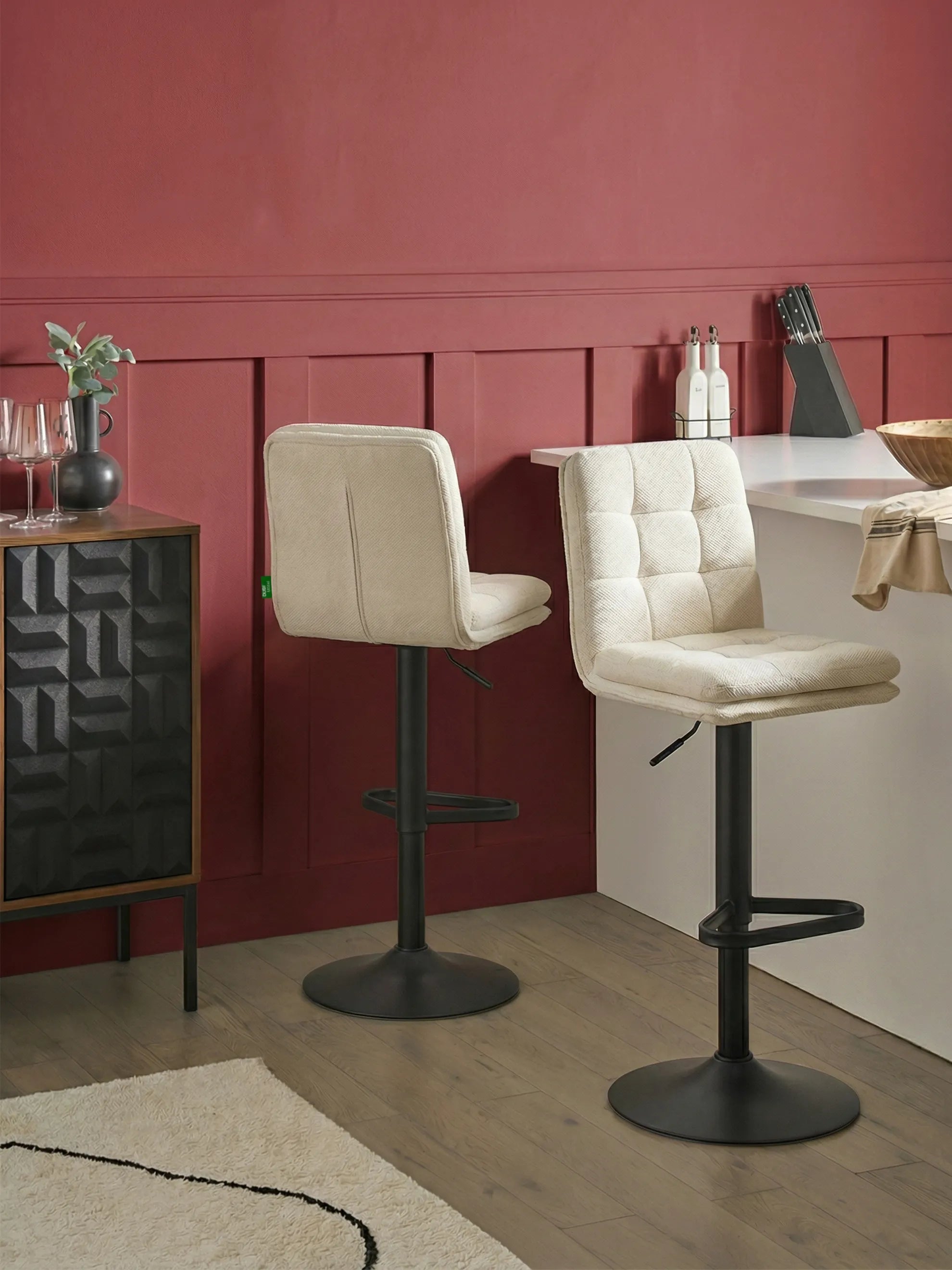Barhocker Juno 2er-Set - Webstoff