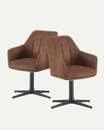 Esszimmerstühle THOMAS-NIKA 2er Set, 360° drehbar, Zeitloser Drehstuhl mit Rückholfunktion