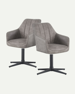 Esszimmerstühle THOMAS-NIKA 2er Set, 360° drehbar, Zeitloser Drehstuhl mit Rückholfunktion