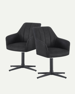 Esszimmerstühle THOMAS-NIKA 2er Set, 360° drehbar, Zeitloser Drehstuhl mit Rückholfunktion