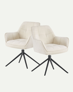 Esszimmerstühle THOMAS-MIRA 2er Set, 360° drehbar mit Rückholfunktion