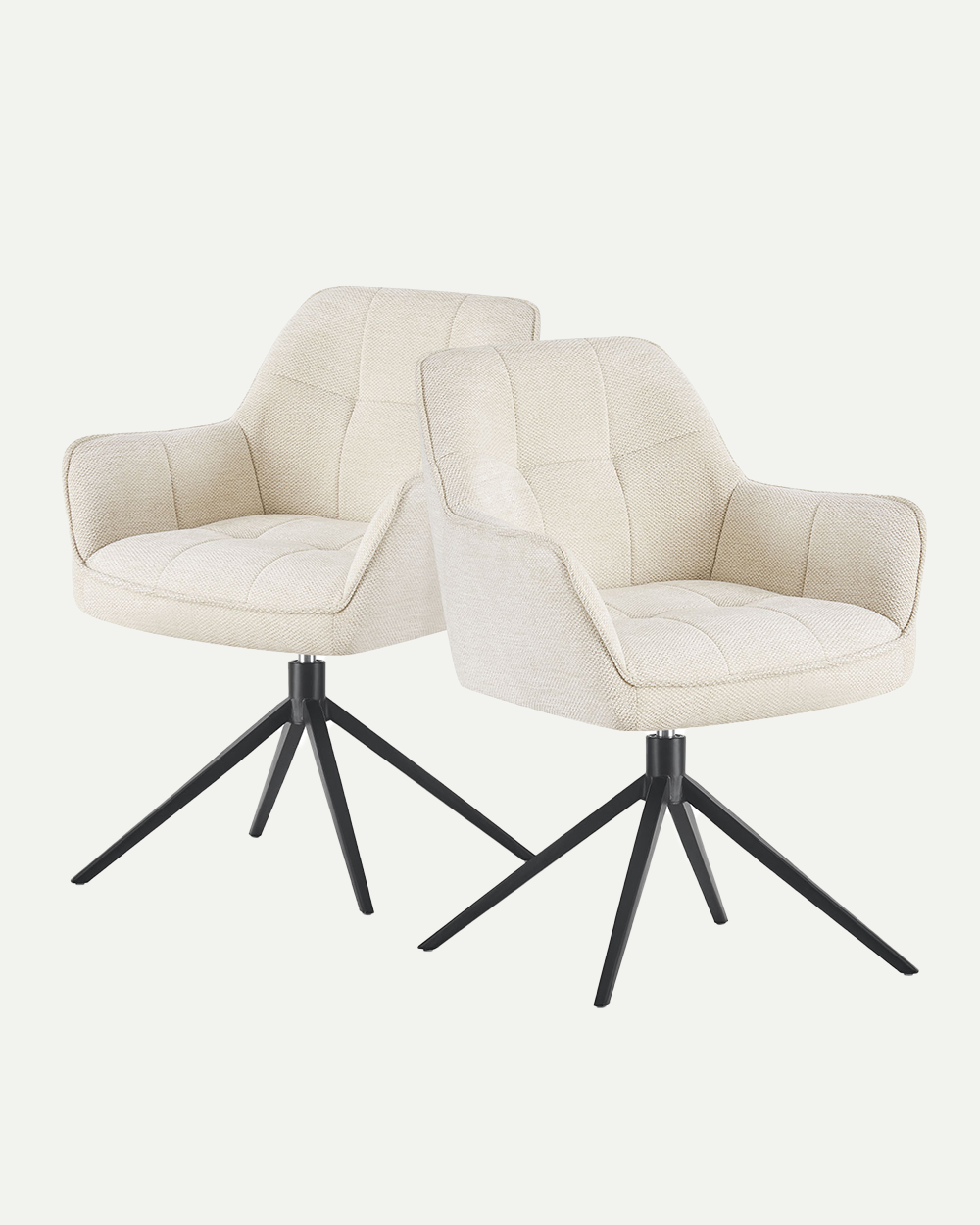 Esszimmerstühle THOMAS-MIRA 2er Set, 360° drehbar mit Rückholfunktion