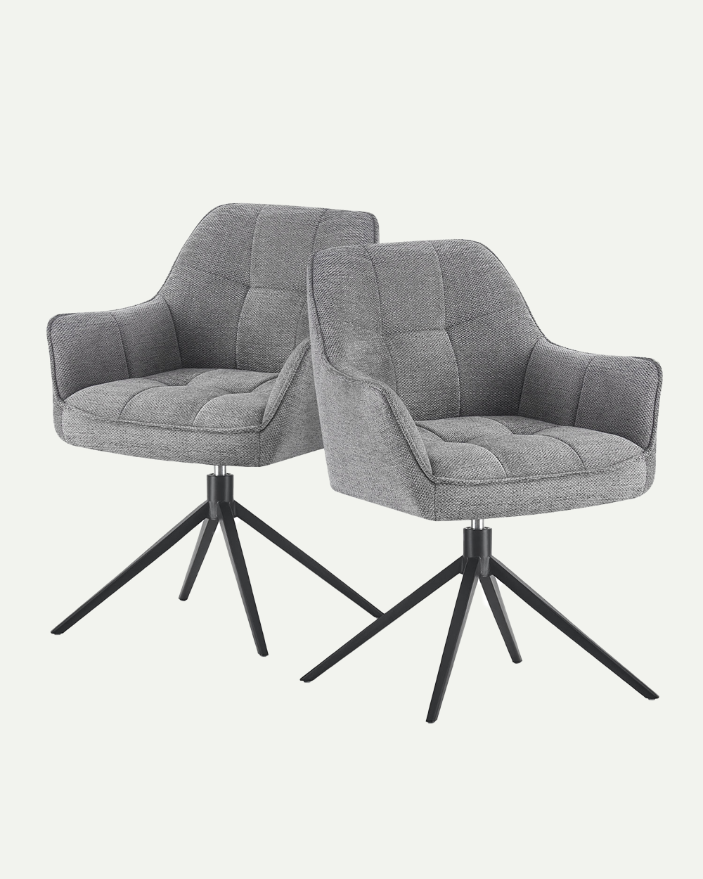 Esszimmerstühle THOMAS-MIRA 2er Set, 360° drehbar mit Rückholfunktion