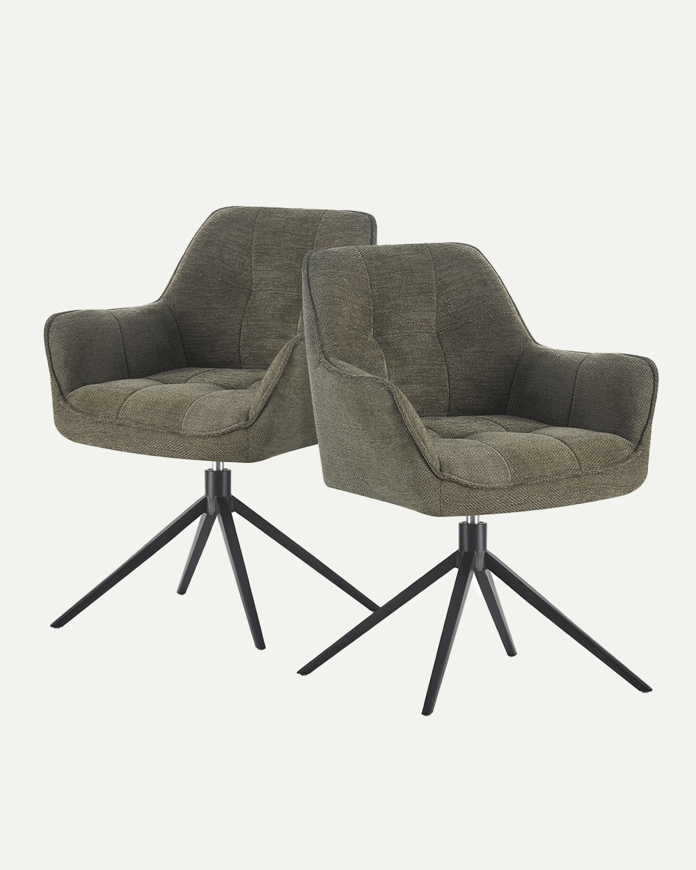 Esszimmerstühle THOMAS-MIRA 2er Set, 360° drehbar mit Rückholfunktion