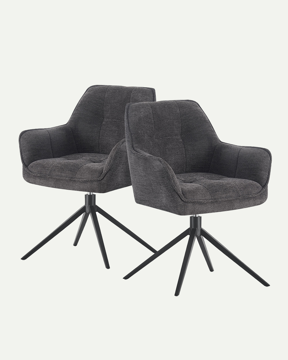 Esszimmerstühle THOMAS-MIRA 2er Set, 360° drehbar mit Rückholfunktion