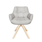 Esszimmerstühle THOMAS-LINA 2er Set, 360° drehbar, Massivholzgestell