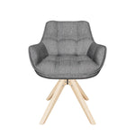 Esszimmerstühle THOMAS-LINA 2er Set, 360° drehbar, Massivholzgestell