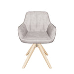 Esszimmerstühle THOMAS-ELLY 2er Set, 360° drehbar, Massivholzgestell