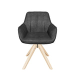 Esszimmerstühle THOMAS-ELLY 2er Set, 360° drehbar, Massivholzgestell