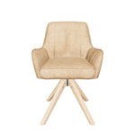 Esszimmerstühle THOMAS-FINA 2er Set, 360° drehbar, Massivholzgestell