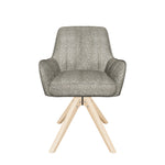 Esszimmerstühle THOMAS-FINA 2er Set, 360° drehbar, Massivholzgestell