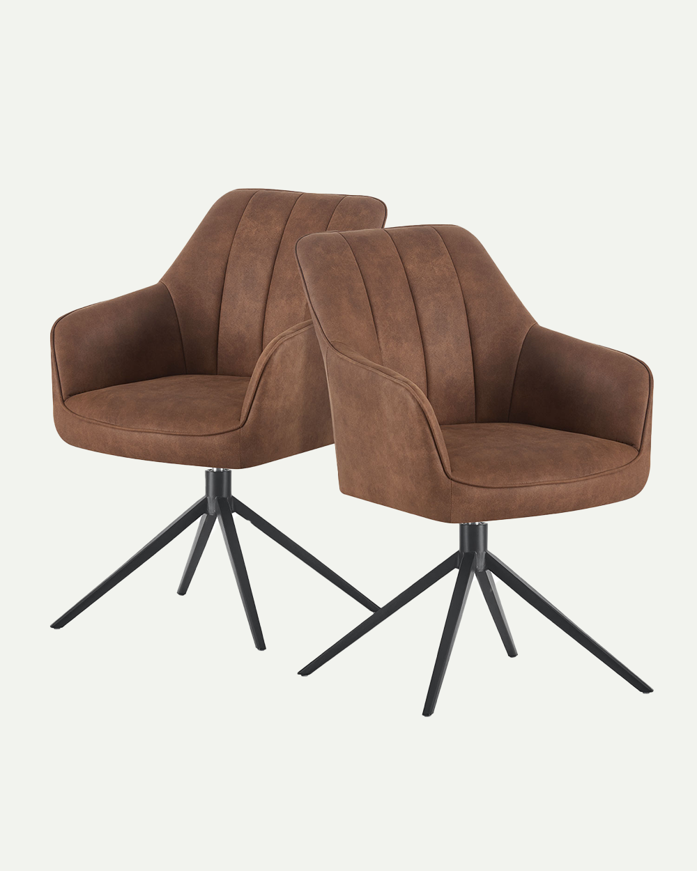 Esszimmerstühle THOMAS-MILA 2er Set, 360° drehbar mit Rückholfunktion