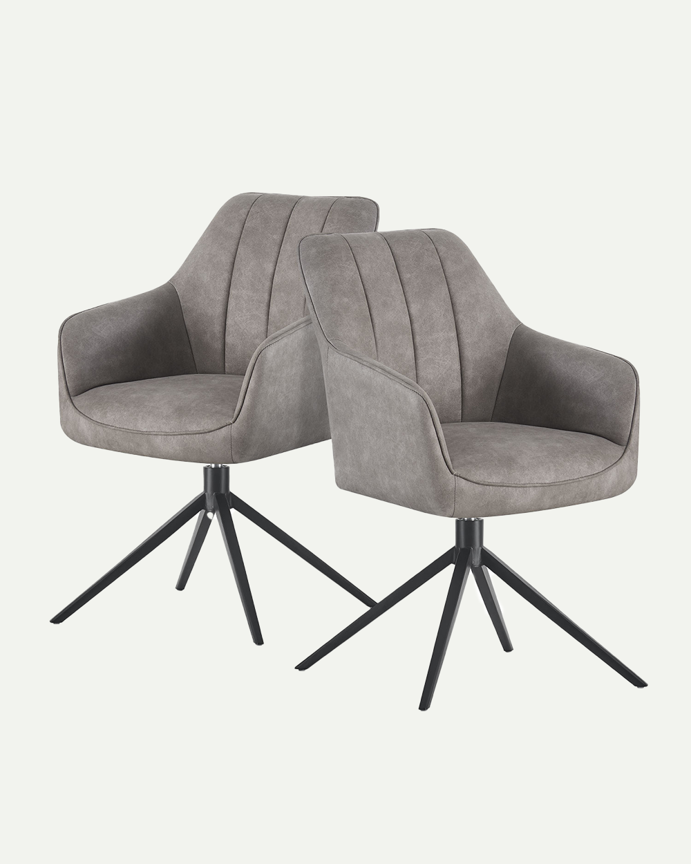 Esszimmerstühle THOMAS-MILA 2er Set, 360° drehbar mit Rückholfunktion