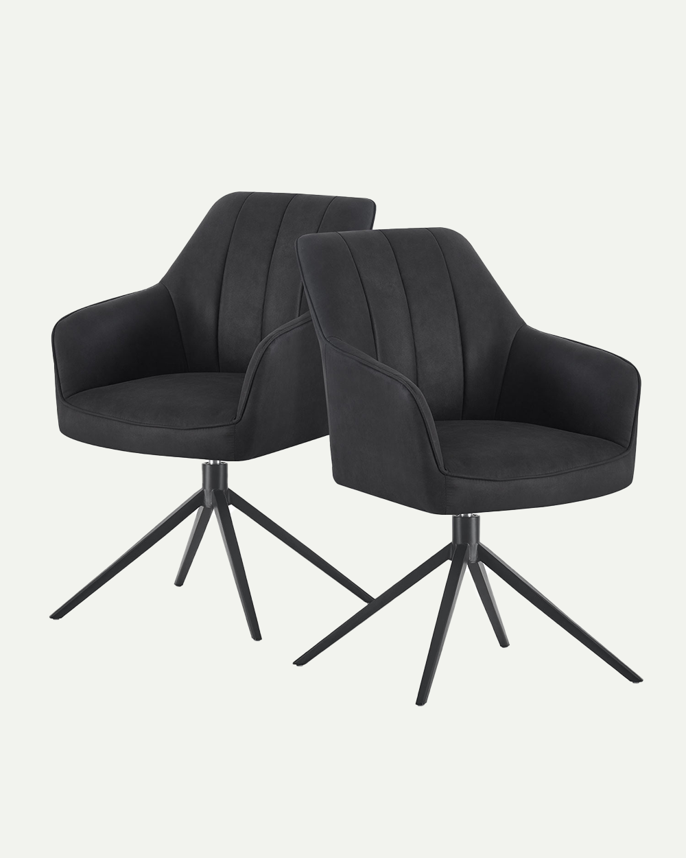 Esszimmerstühle THOMAS-MILA 2er Set, 360° drehbar mit Rückholfunktion