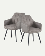 Esszimmerstühle THOMAS-AMIE 2er Set  | zeitloser Polsterstuhl mit Metallbeinen