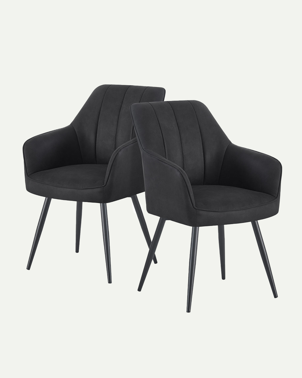 Esszimmerstühle THOMAS-AMIE 2er Set  | zeitloser Polsterstuhl mit Metallbeinen